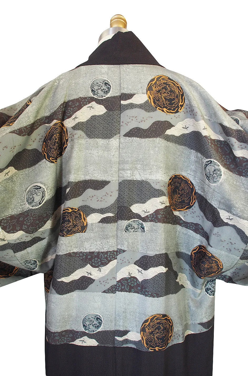 1950s Dragon Medallion Silk Kimono