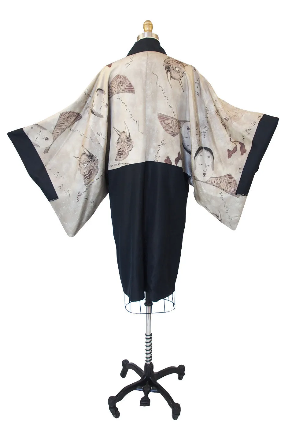 1950s Kimono with Painted Devils & Faces