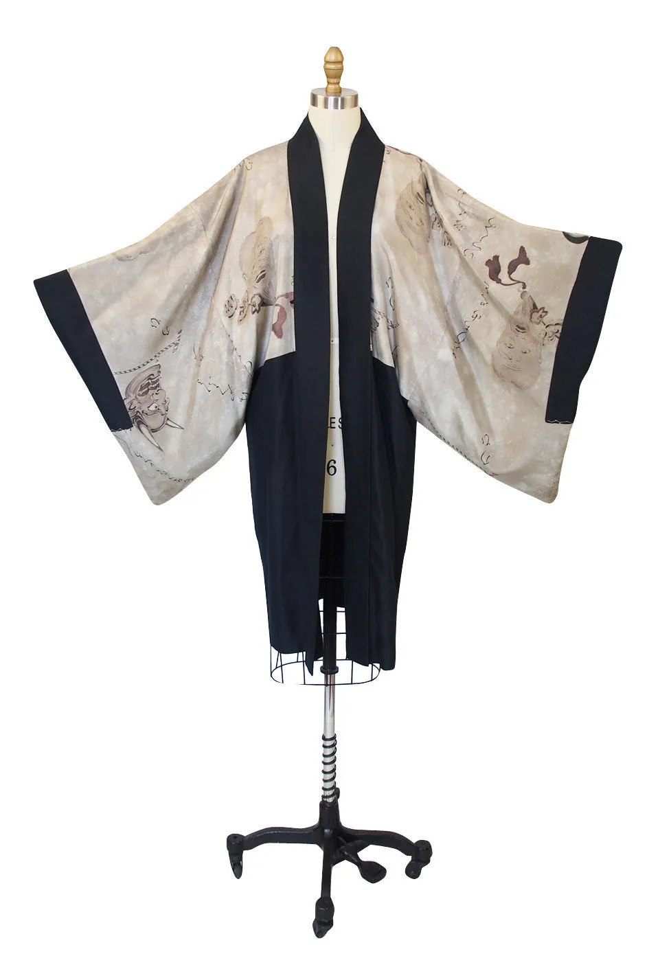 1950s Kimono with Painted Devils & Faces