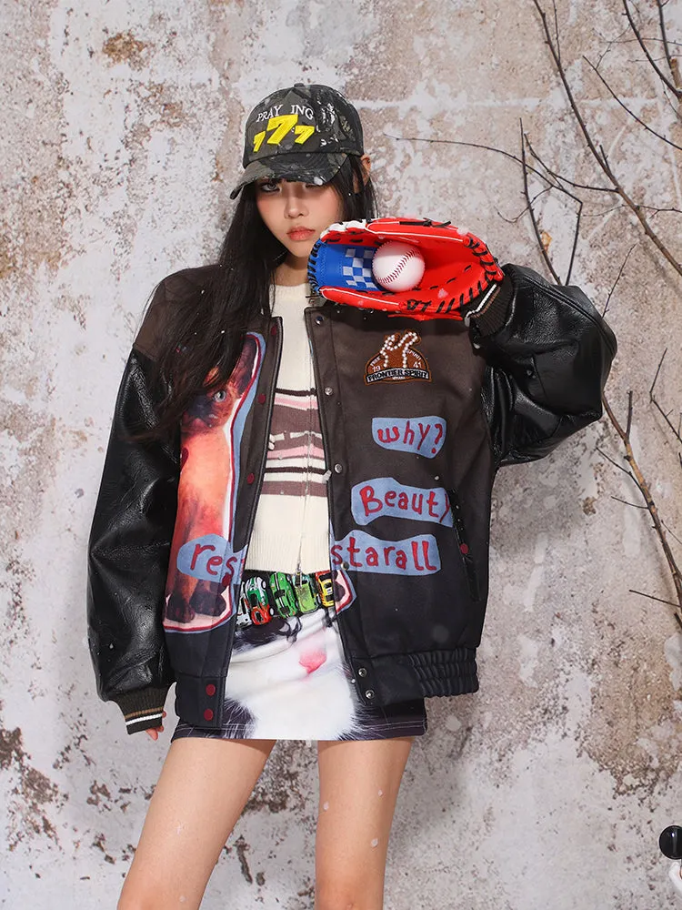 【24s Nov.】Vintage Gradient Kitten Embroidered Cotton Jacket