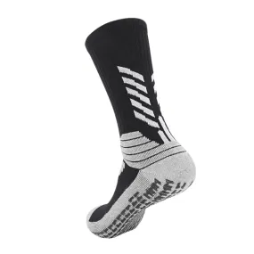 3 Pack Black Football Grip Socks Mens