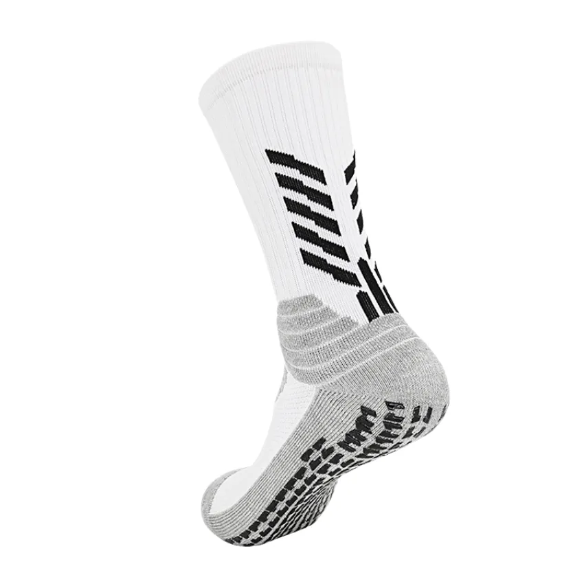 3 Pack Compression Football Grip Socks White