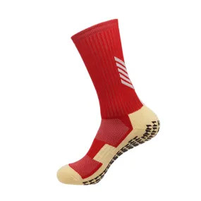 3 Pack Mens Football Grip Socks Red