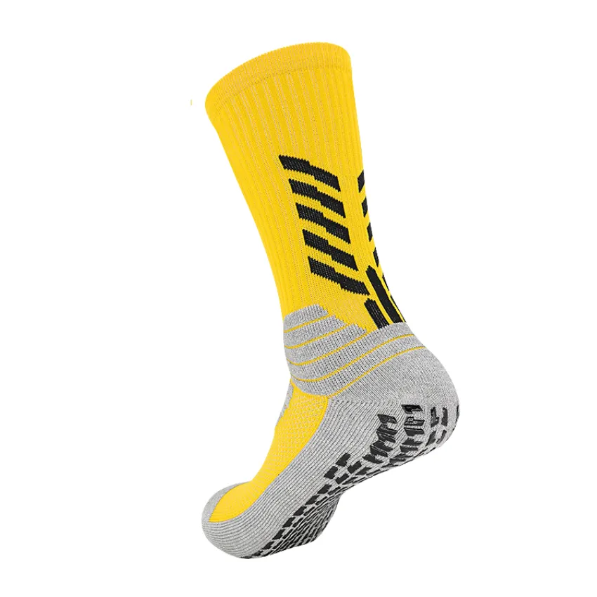 3 Pack Yellow Football Grip Socks Mens