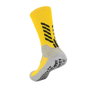 3 Pack Yellow Football Grip Socks Mens