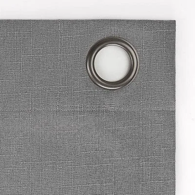 96"x50" Channing Grid Texture Draft Shield Fleece Insulated 100% Blackout Grommet Curtain Panel Coal Gray - Sun Zero