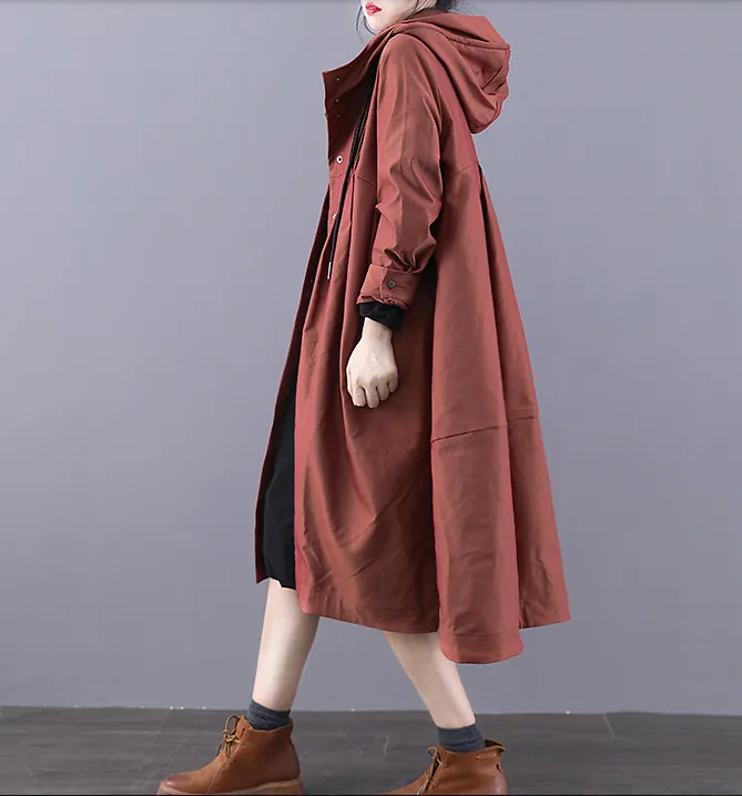 A-line Long Women Casual Hooded Parka Plus Size Coat Jacket JT200932