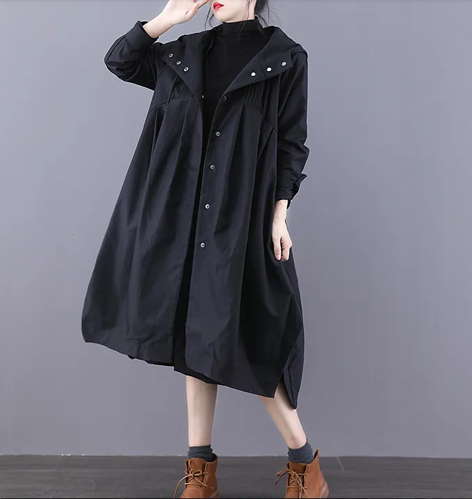 A-line Long Women Casual Hooded Parka Plus Size Coat Jacket JT200932