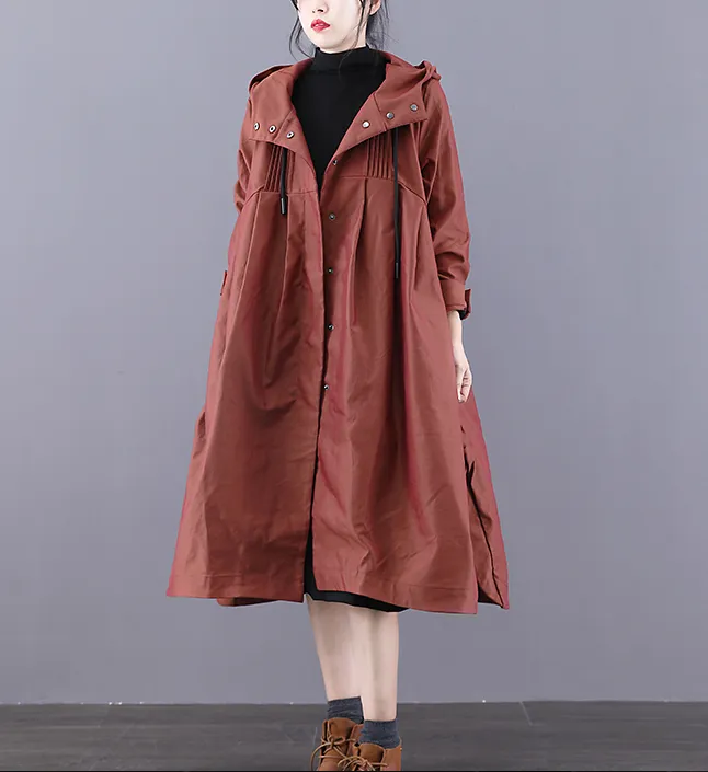 A-line Long Women Casual Hooded Parka Plus Size Coat Jacket JT200932