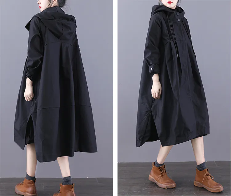 A-line Long Women Casual Hooded Parka Plus Size Coat Jacket JT200932