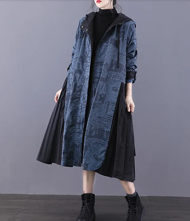 A-line Long Women Casual Hooded Parka Plus Size Coat Jacket JT200942