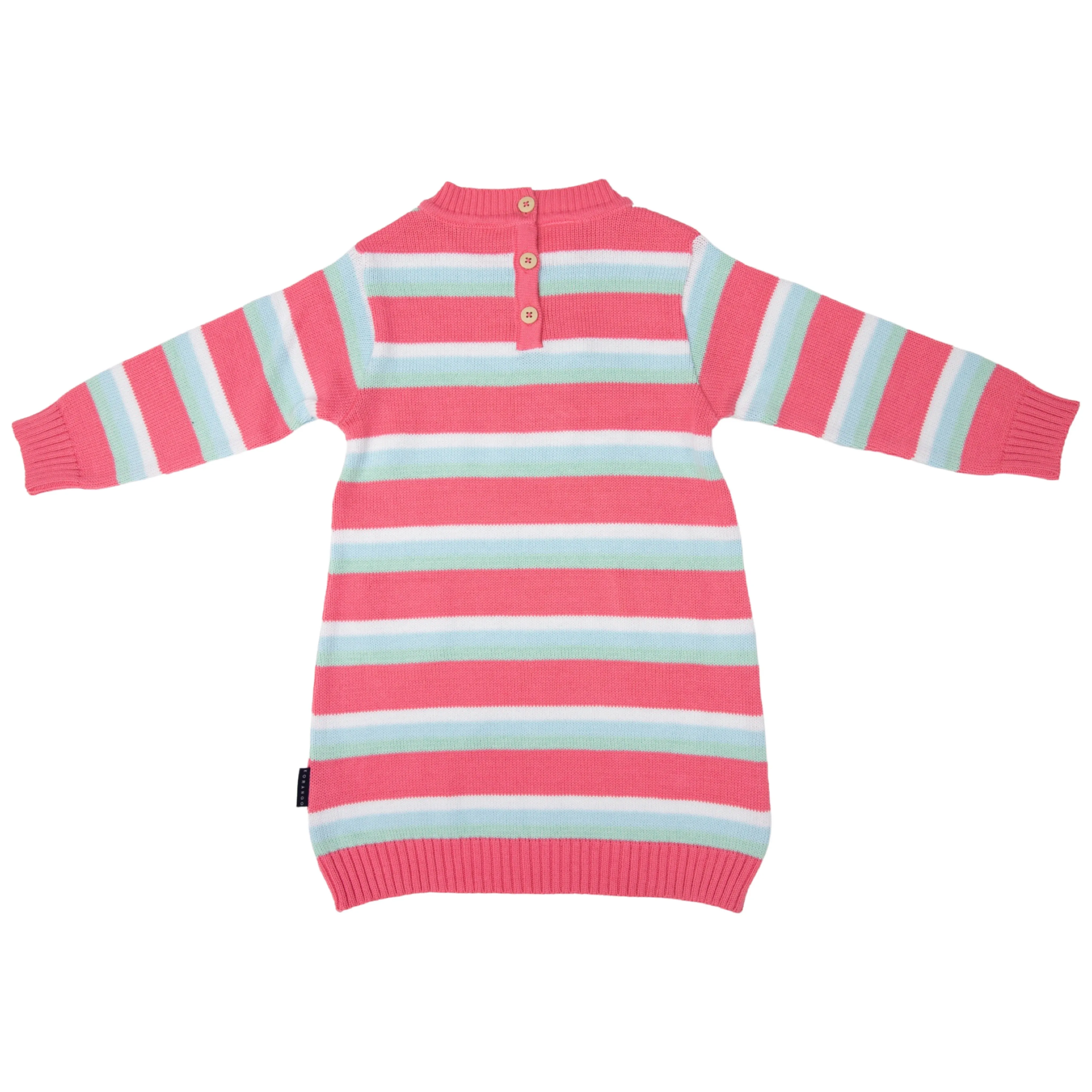 A-Line Striped Knit Dress - Tea Rose