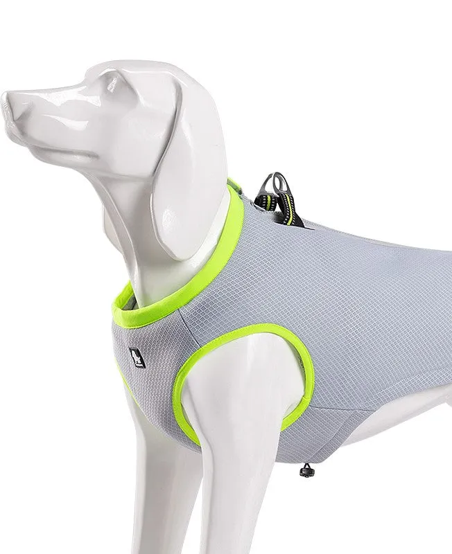 Adjustable Neon Yellow Dog Cooling Vest S, w/ Leash Rings