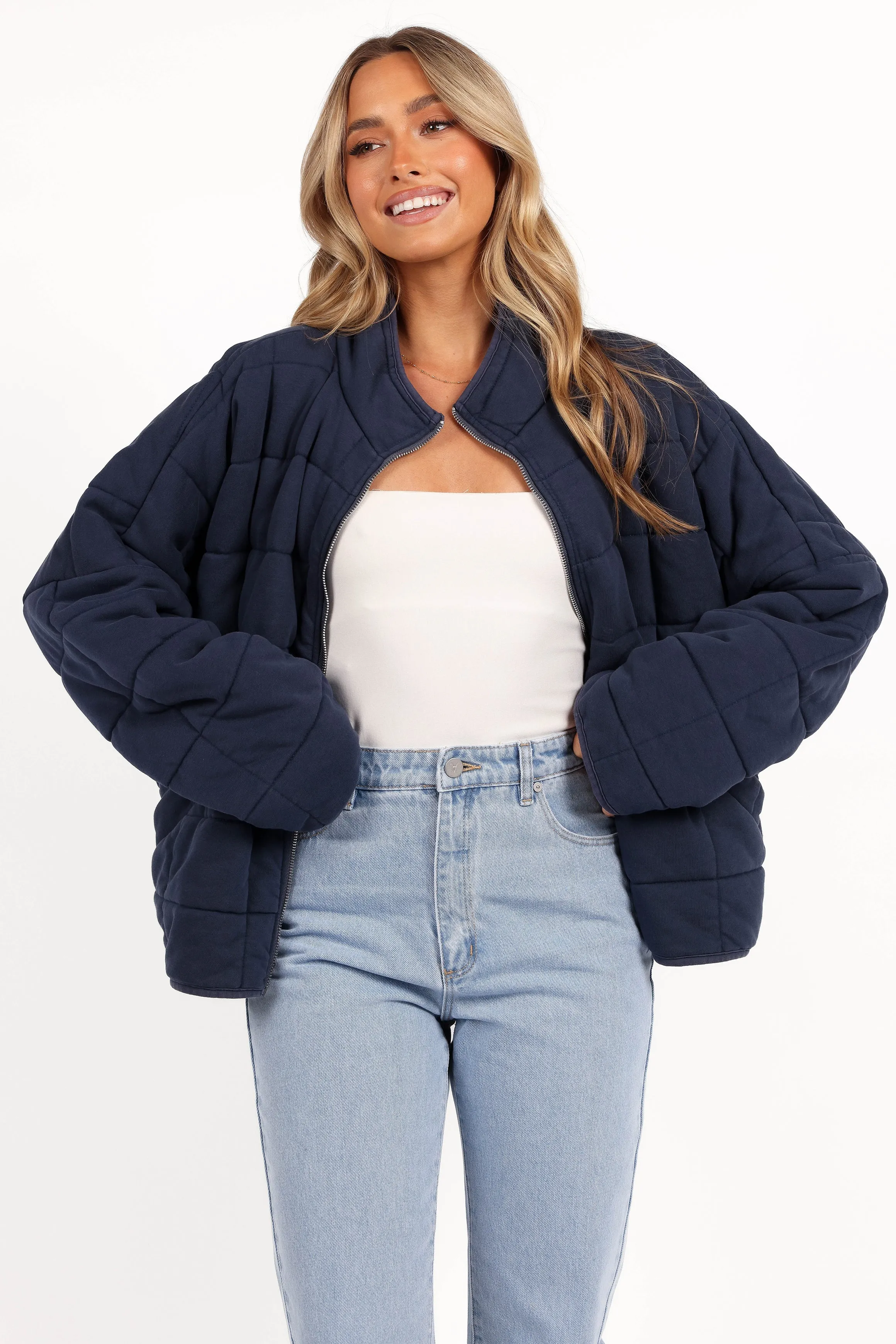 Alegra Quilted Jacket - Navy