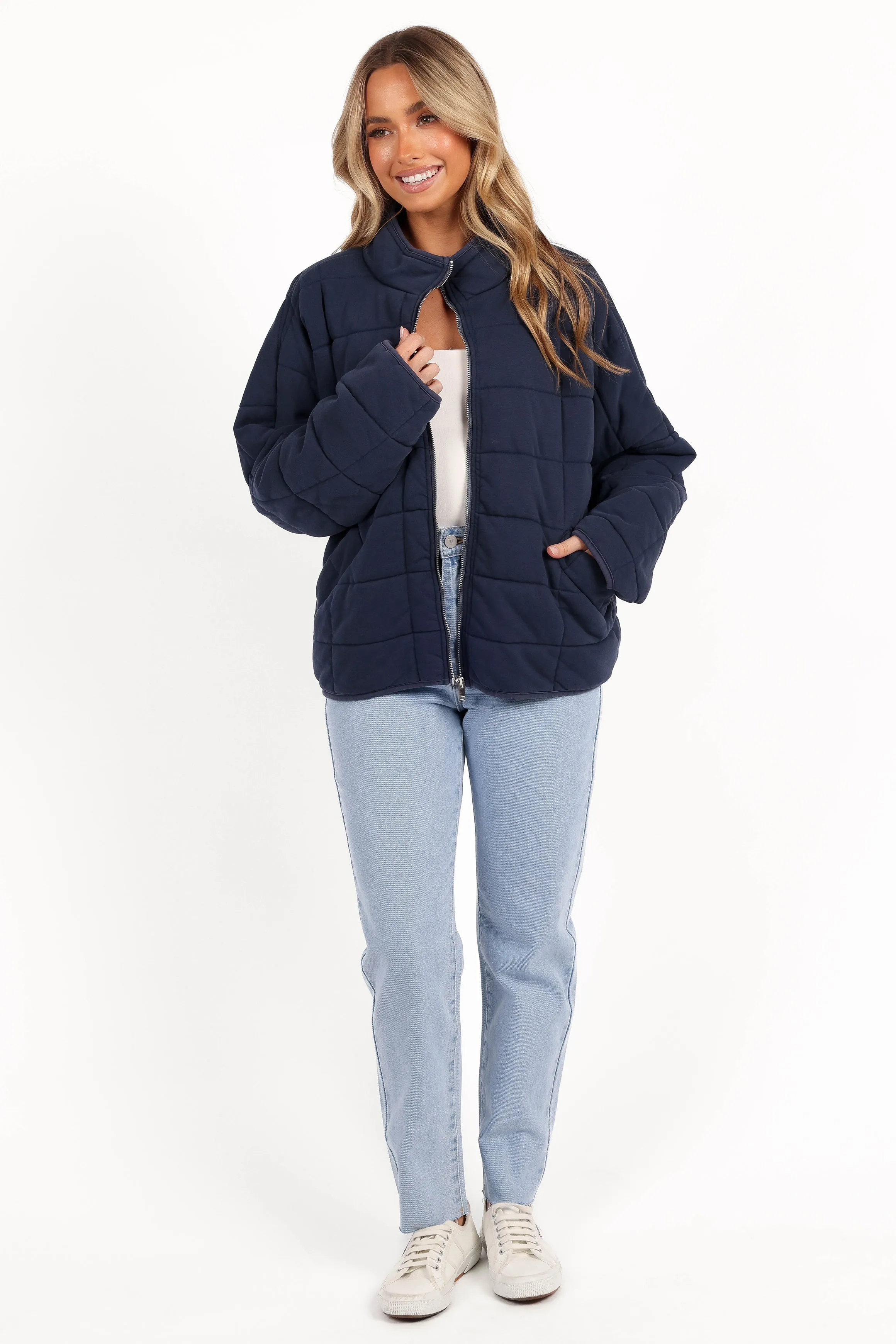 Alegra Quilted Jacket - Navy