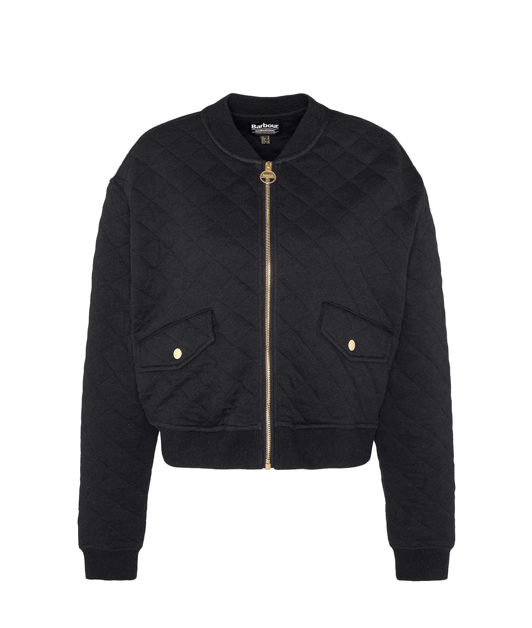 Alicia Quilted Bomber Jacket - Black