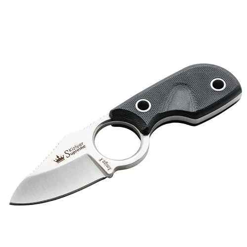 Amigo-X - Aus8, Fixed Blade with G10 Handle, Satin Black