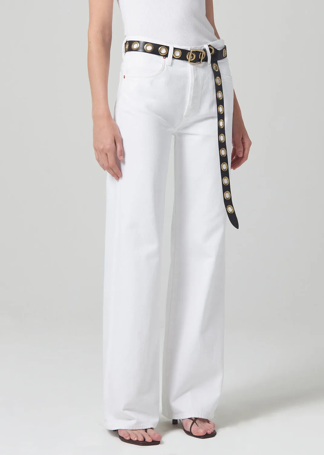 Annina High Rise Wide Leg 30" in Seashell