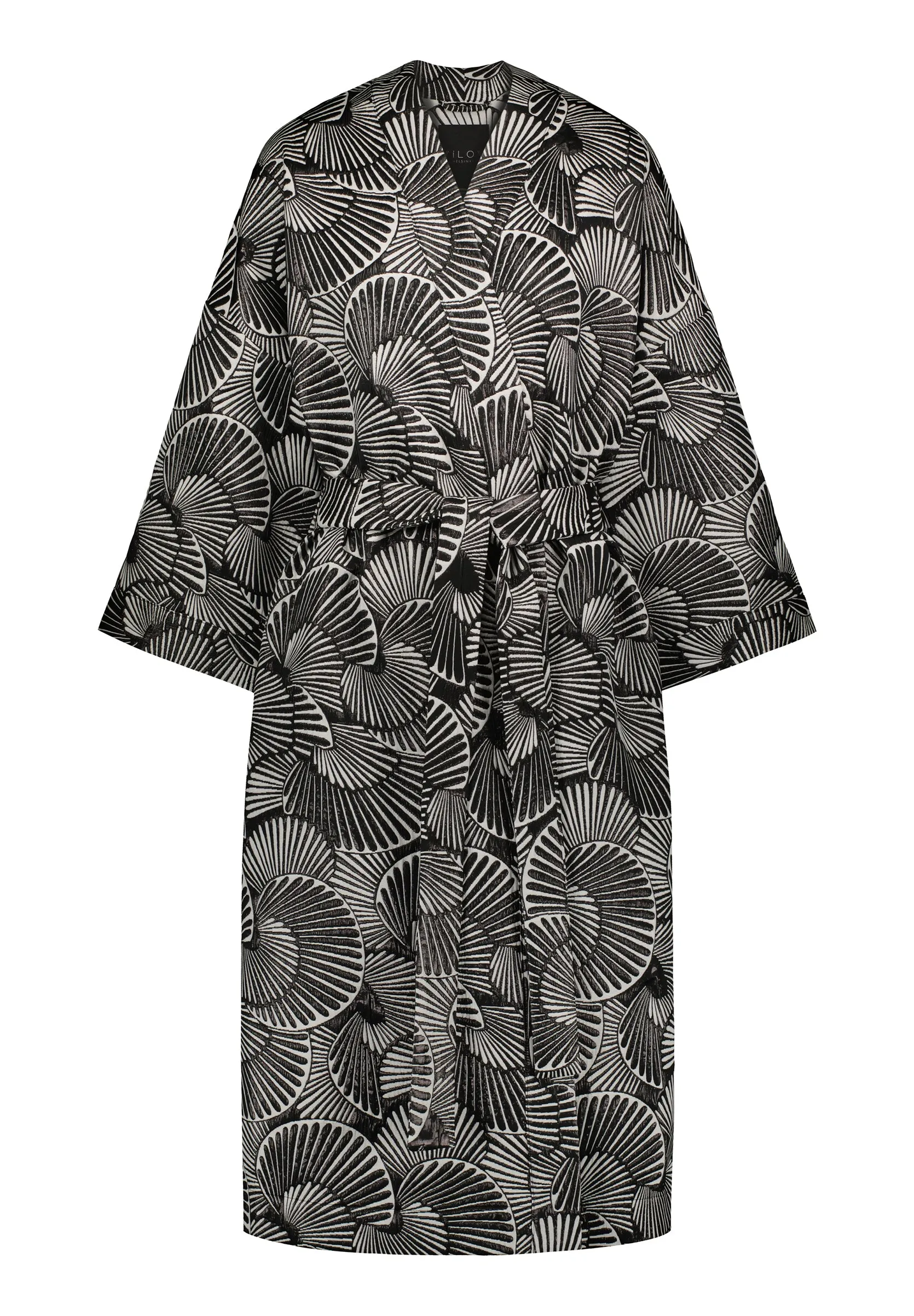 ASTORIA KIMONO WRAP JACKET - Black and white art deco