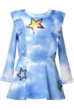 Baby Girl's Star Waffle Knit Ruffle Dress