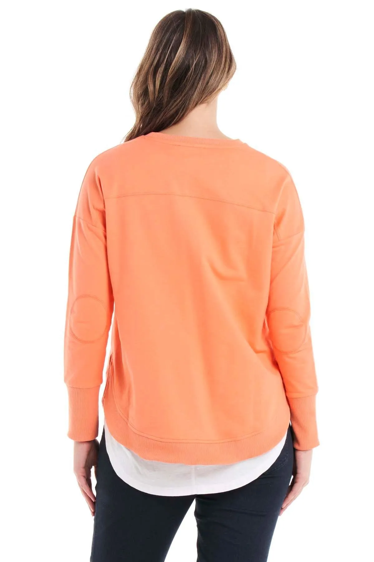 Betty Basics Lucy French Terry Sweater in Aperol Print