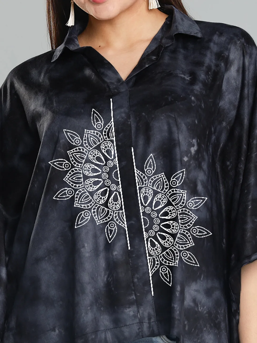 Black Rayon TieDyeTop- Elysian