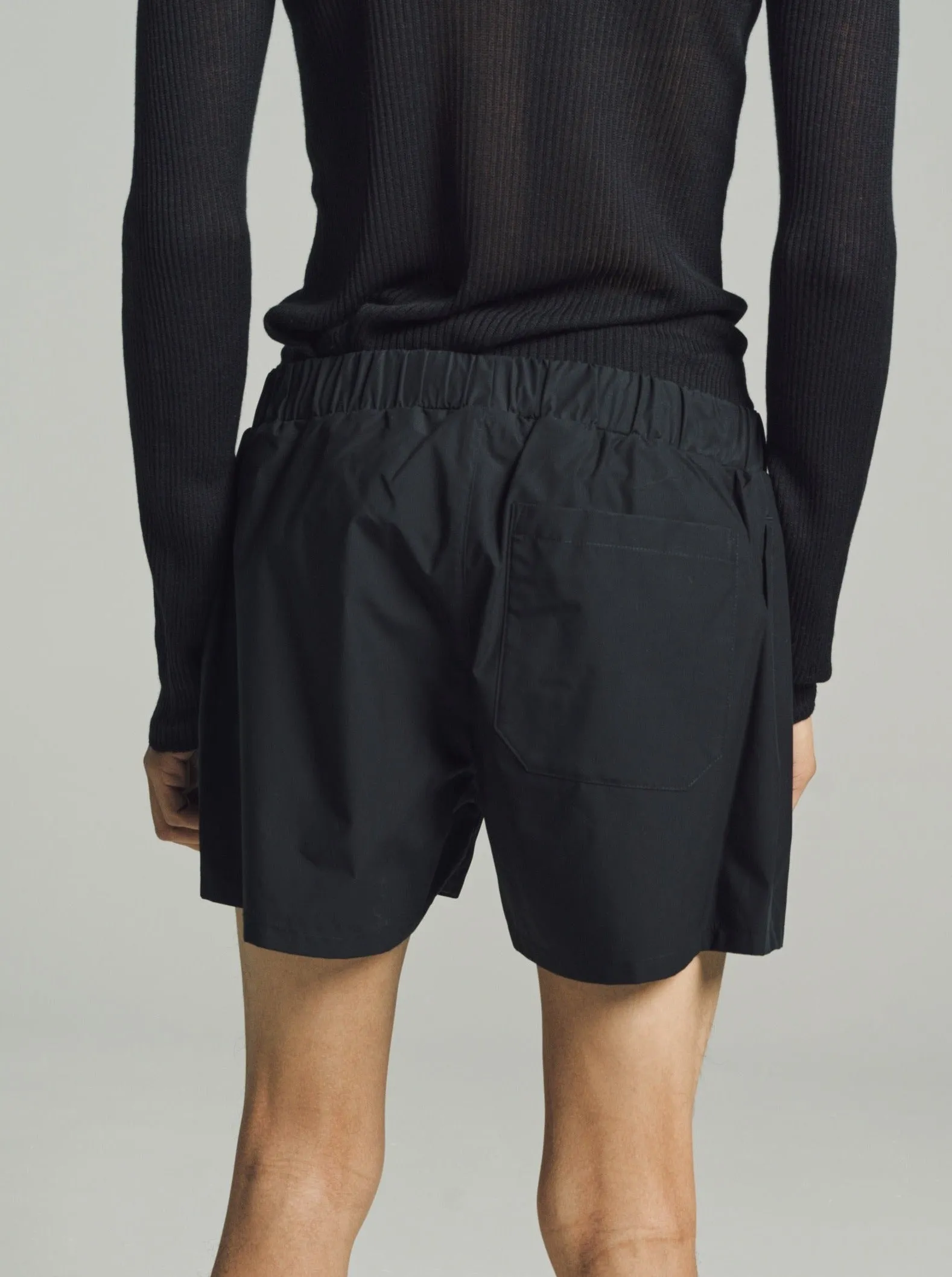 Black Waxed Cotton Short