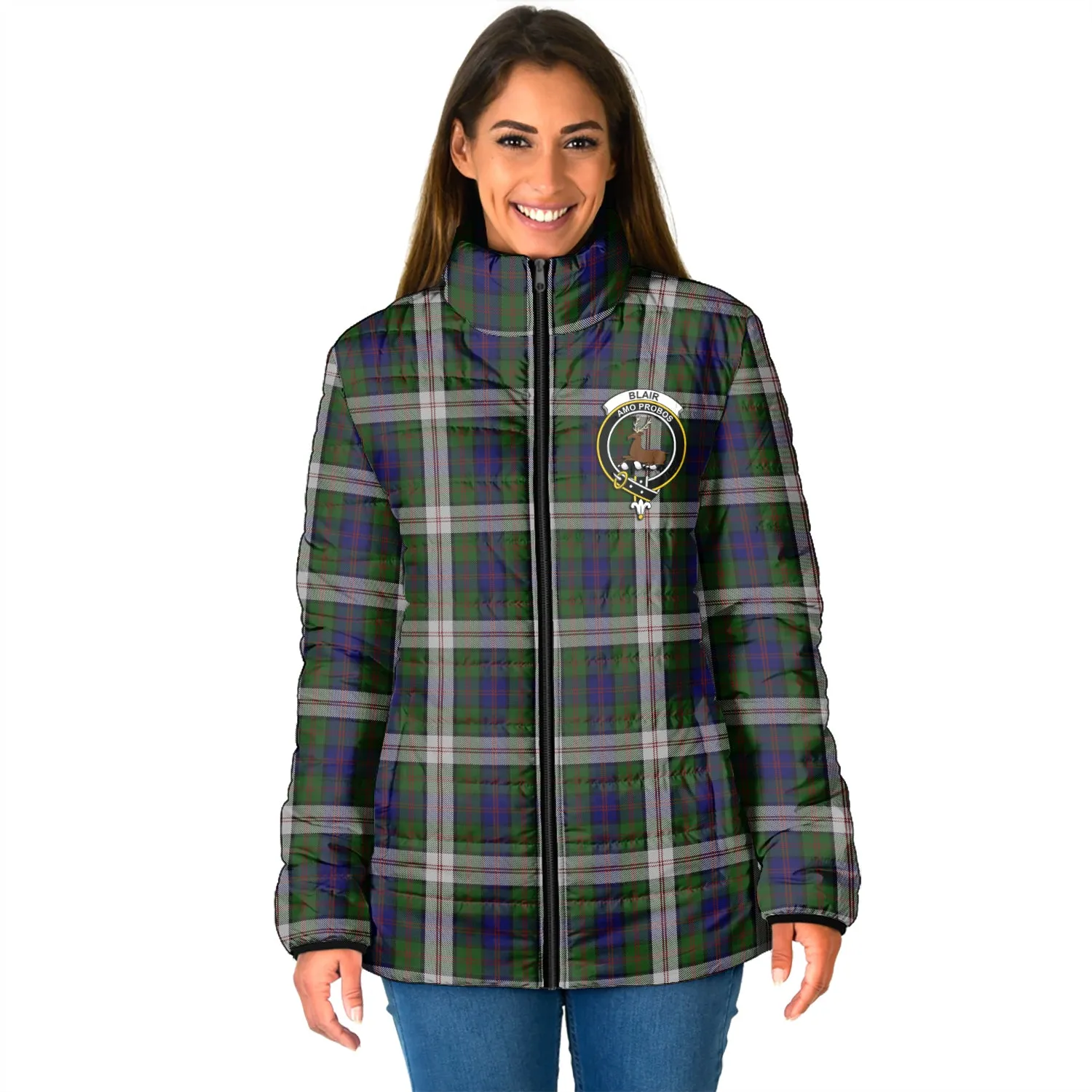 Blair Dress Tartan Padded Jacket with Family Crest