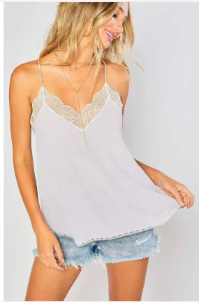 Blouse - Lace trim Camisole - Lilac