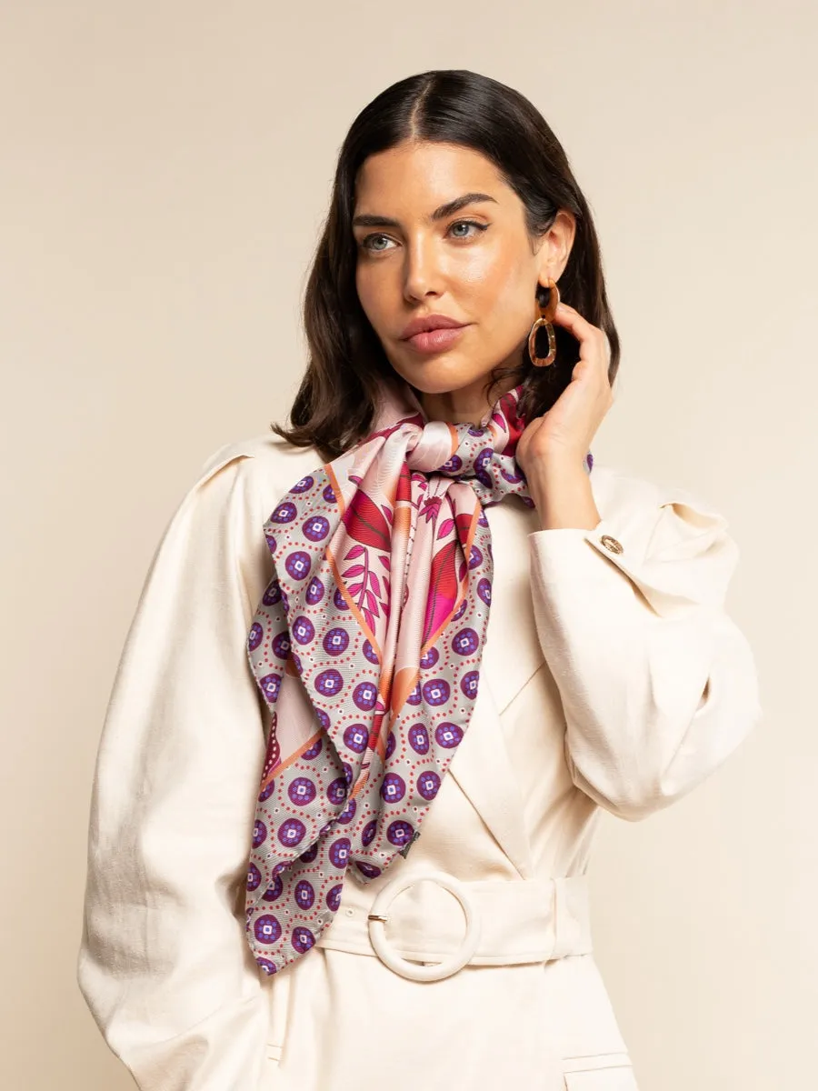 Bruna (pink)- soft and lightweight Italian foulard from pure silk