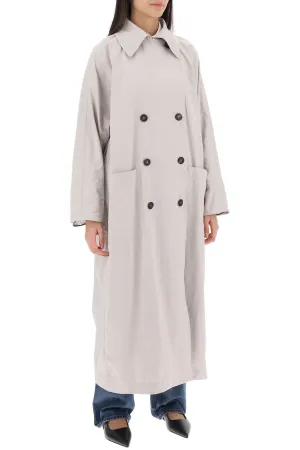 Brunello Cucinelli Double-Breasted Trench Coat With Shiny Cuff Details (Size - 42)