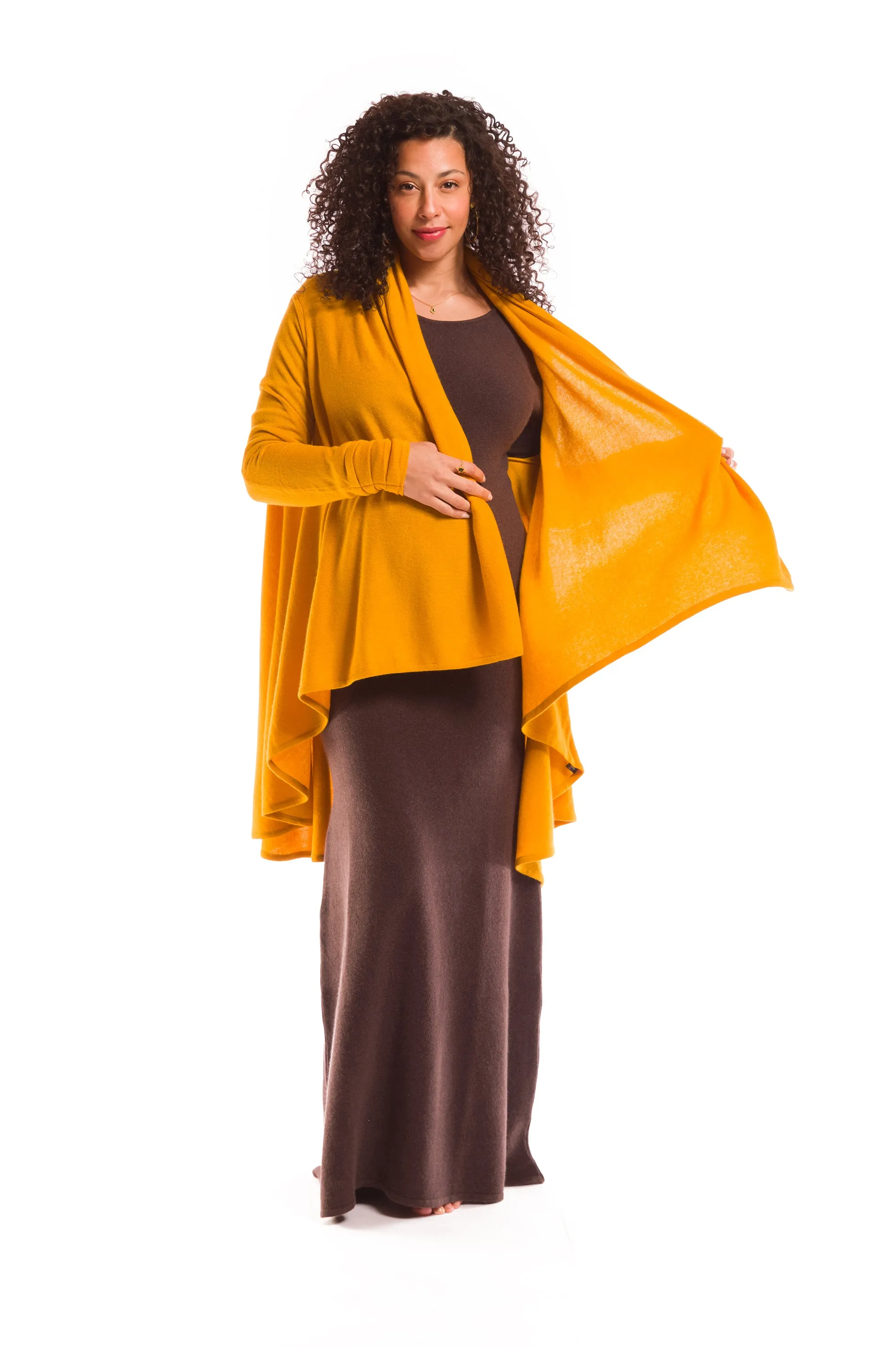 CASHMERE WATERFALL JACKET TIBETAN YELLOW