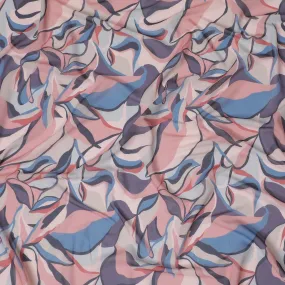 Chic Pastel Swirls Synthetic Georgette Fabric - Contemporary Design, Shop Online, 110cm-D17994