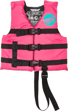 CHILD FLOTATION VEST NEON PINK/TEAL