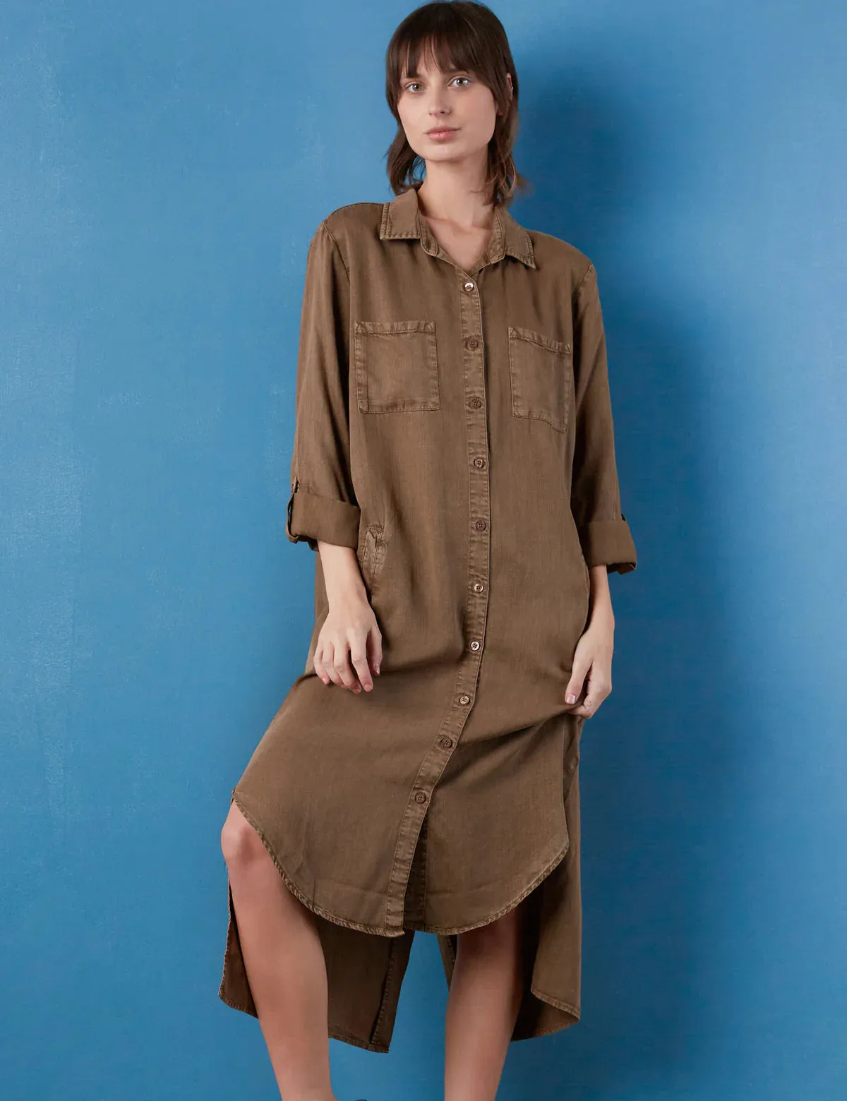 Chill Out Shirtdress- Mushroom