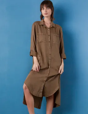 Chill Out Shirtdress- Mushroom