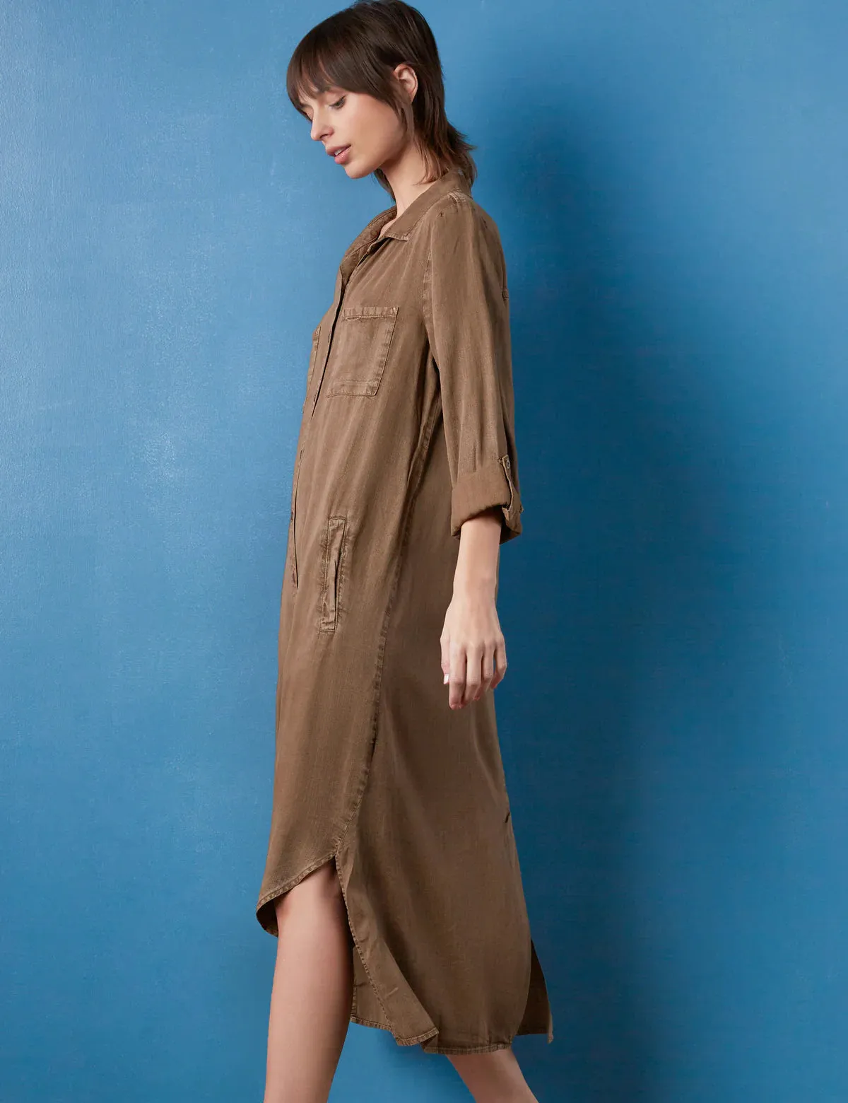 Chill Out Shirtdress- Mushroom