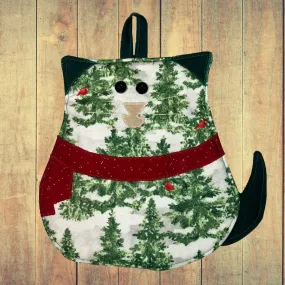 Christmas Tree Cat Potholder - Festive & Heat-Resistant, Your Holiday Kitchen Helper!