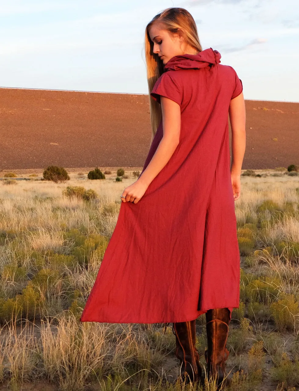 Chunky Cowl Wanderer Below Knee Dress