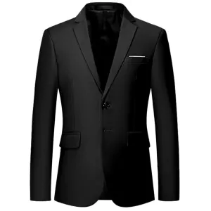 Classic Black Blazer Two Buttons Blazer