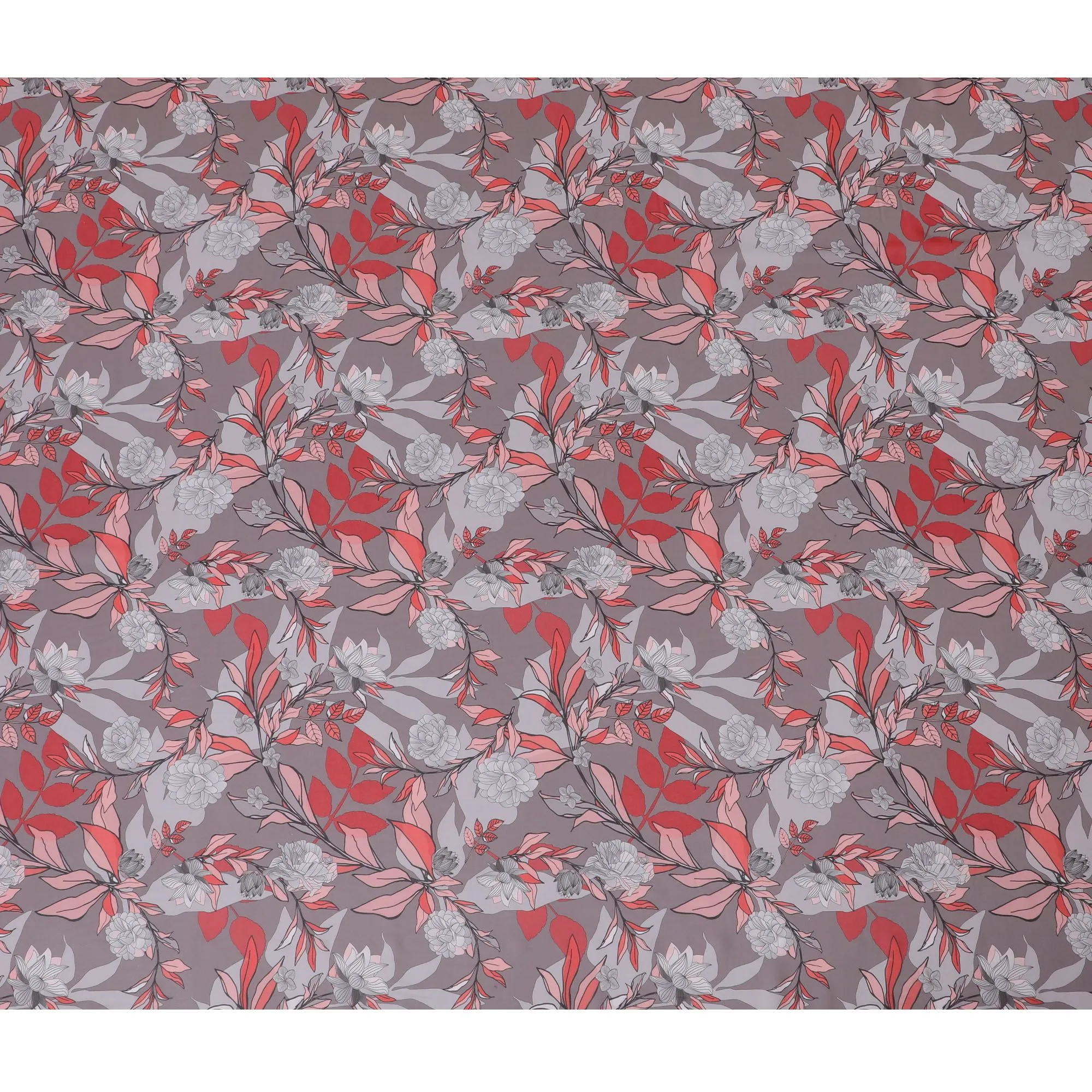 Coral Charm Floral Synthetic Georgette Fabric - Contemporary Print, 110cm - Buy Online-D17991