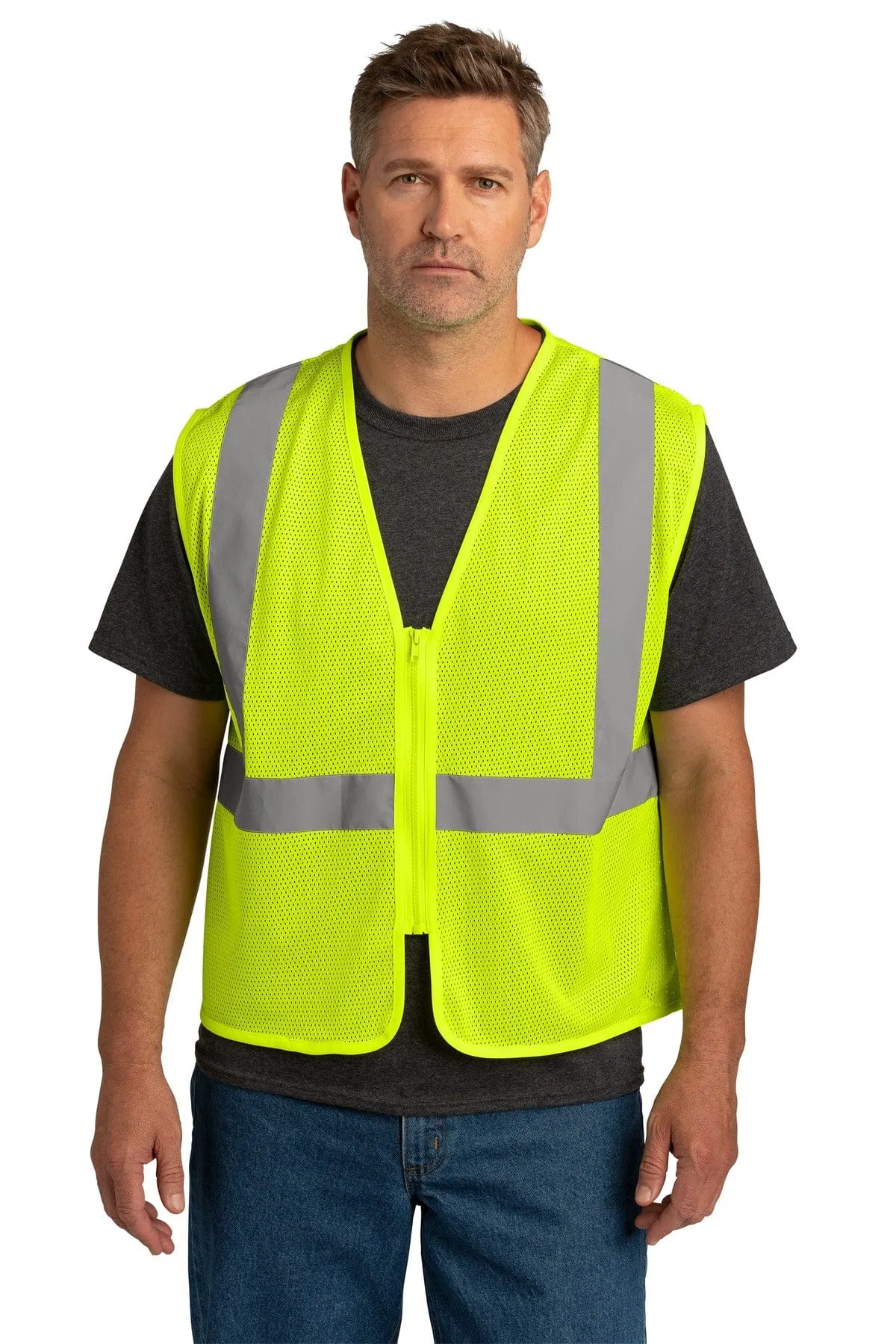 CornerStone  ®  ANSI 107 Class 2 Economy Mesh Zippered Vest. CSV101