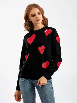 Cozy Hearts: Winter Knit Sweater