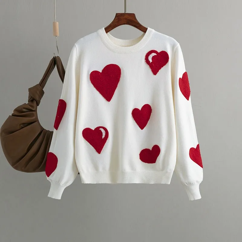 Cozy Hearts: Winter Knit Sweater