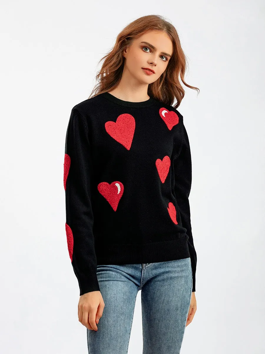 Cozy Hearts: Winter Knit Sweater