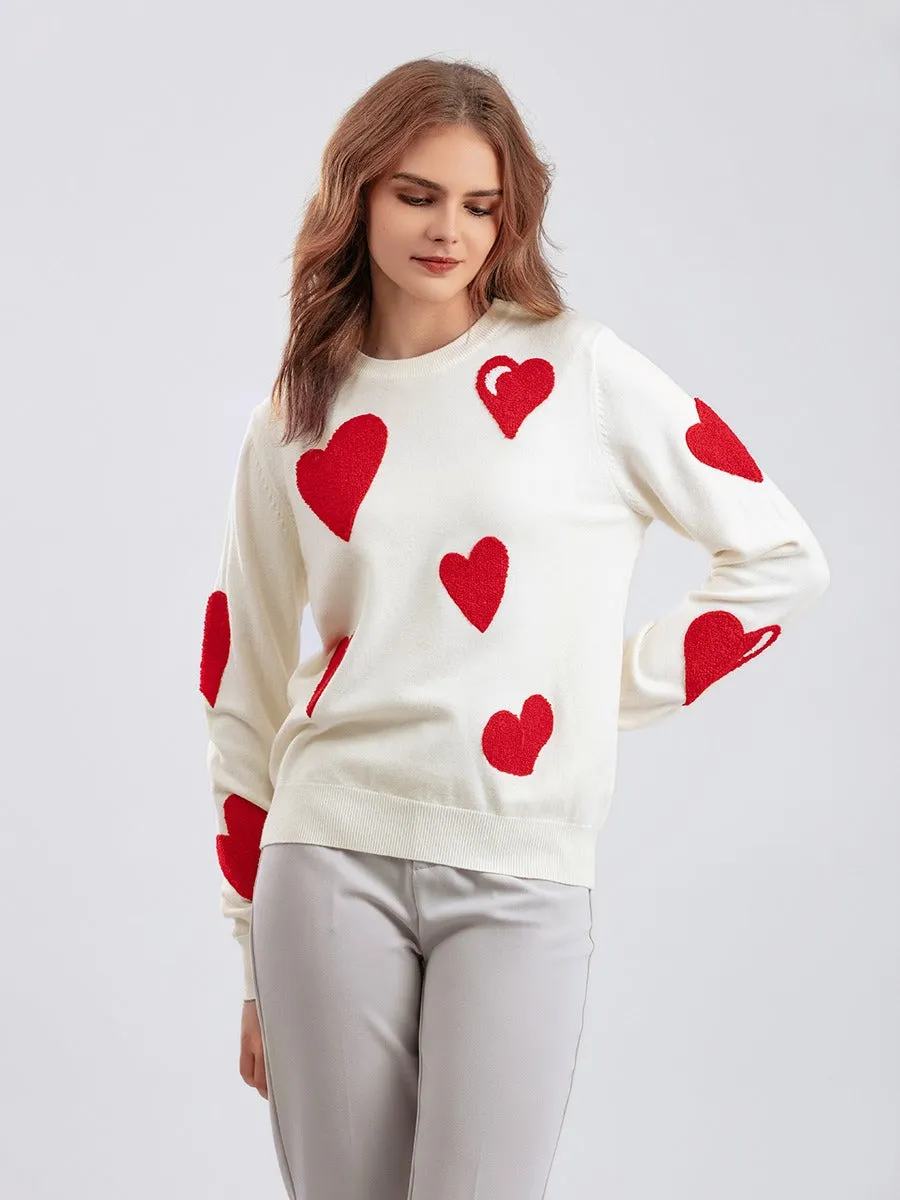 Cozy Hearts: Winter Knit Sweater