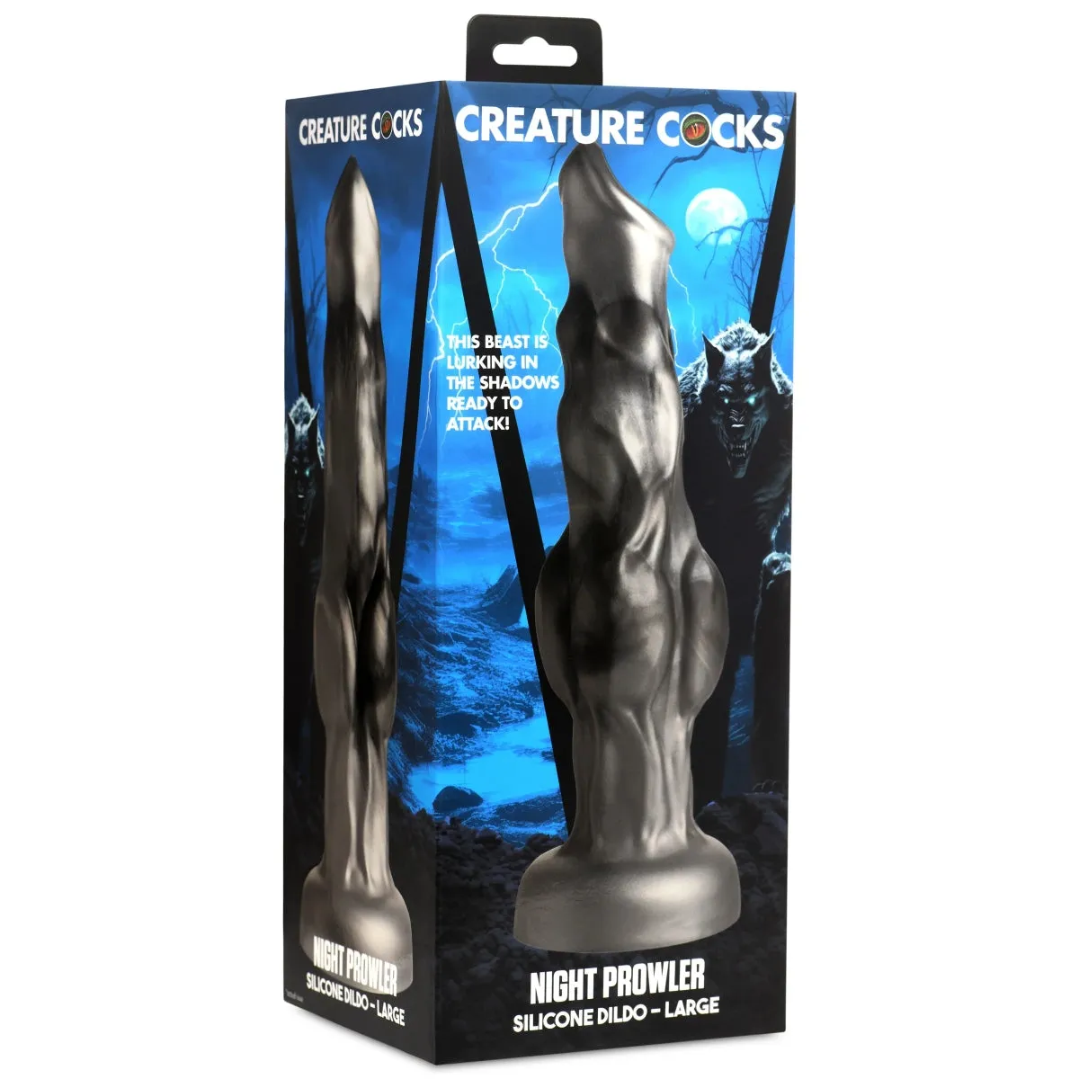 Creature Cocks Night Prowler Silicone Dildo Silver Large