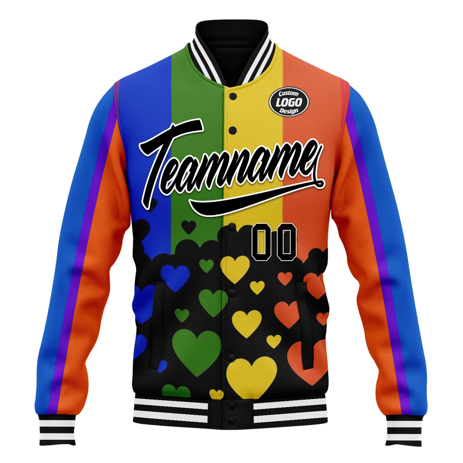 Custom Jacket Bomber Full-Snap Varsity Letterman Personalized Jacket FZ005-D025003-13