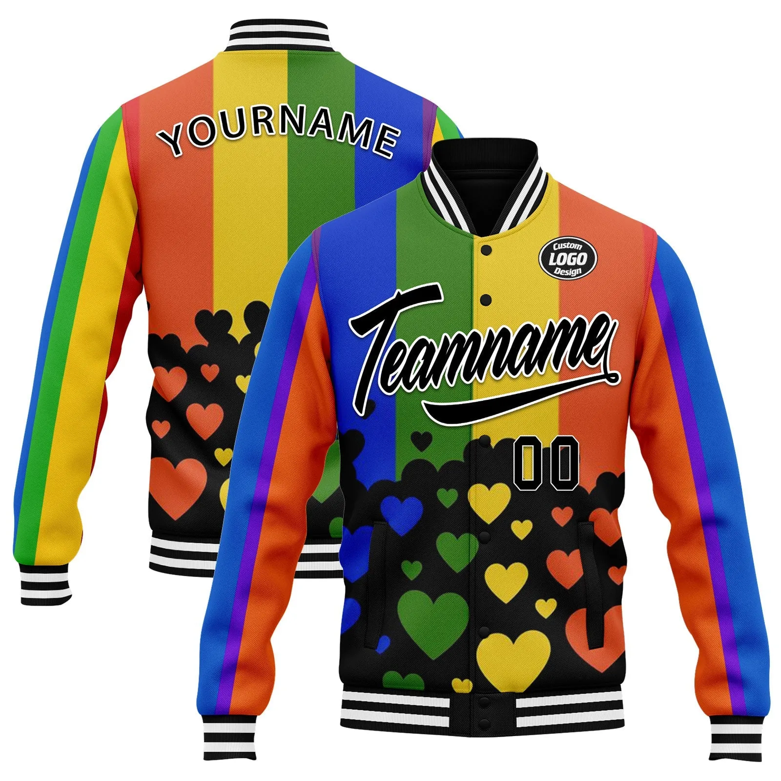 Custom Jacket Bomber Full-Snap Varsity Letterman Personalized Jacket FZ005-D025003-13