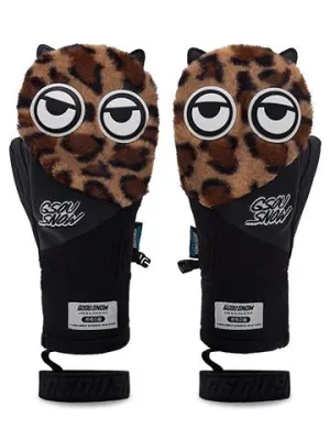 Cute Big Eyes Plush Men And Women Waterproof And Wear-Resistant Ski Gloves